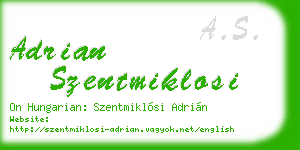 adrian szentmiklosi business card